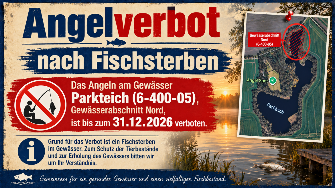 Angelverbot nach Fischsterben